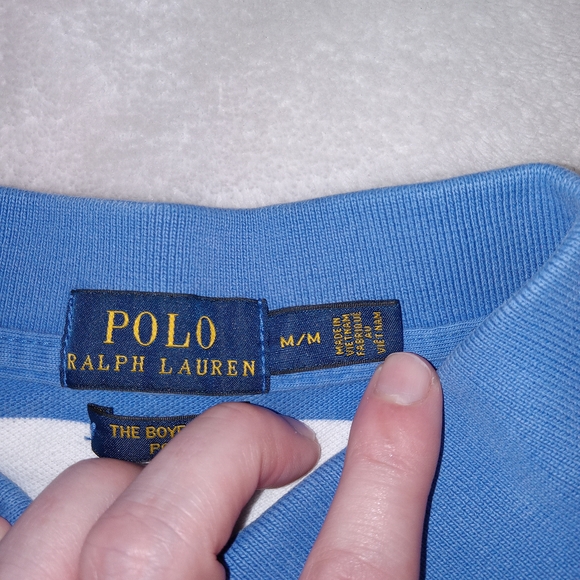 Polo Ralph Lauren Women's Polo Shirt M The Boyfriend  Fit Polo Rugby Striped EUC - Picture 11 of 14